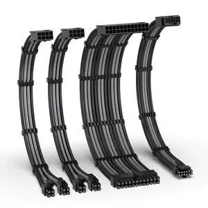 12VHPWR PSU Extension Kit, 1x24-Pin/2xEPS/1x12+4 Pin, Black Grey 12VHPWR PSU Extension Kit, 1x24-Pin/2xEPS/1x12+4 Pin, Black Grey