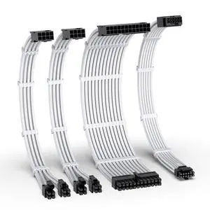 12VHPWR PSU Extension Kit, 1x24-Pin/2xEPS/1x12+4 Pin GPU, White 12VHPWR PSU Extension Kit, 1x24-Pin/2xEPS/1x12+4 Pin GPU, White