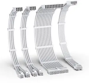 12VHPWR PSU Extension Kit, 1x24-Pin/2xEPS/1x12+4 Pin, All White 12VHPWR PSU Extension Kit, 1x24-Pin/2xEPS/1x12+4 Pin, All White
