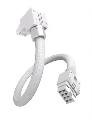 UNIFAS ARGB 8-Pin GPU Extension Cable, Right Angle, White, RVS UNIFAS ARGB 8-Pin GPU Extension Cable, Right Angle, White, RVS
