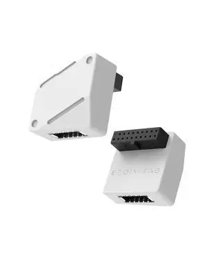 USB 3.2 Gen 1/USB 3.0 Front Panel Header 19-Pin to Type-E 90 Degree Adapter, Motherboard Internal Header Adapter Converter-White-RVS USB 3.2 Gen 1/USB 3.0 Front Panel Header 19-Pin to Type-E 90 Degree Adapter, Motherboard Internal Header Adapter Converter-White-RVS