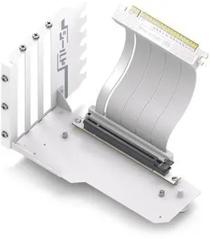 Shield Vertical GPU Mount, 115mm PCIe 4.0 Riser Cable, White Shield Vertical GPU Mount, 115mm PCIe 4.0 Riser Cable, White