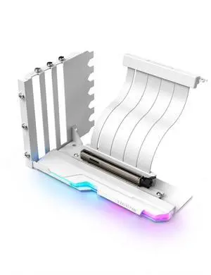 AH00 ARGB Vertical GPU Mount with PCIe 5.0 x16 Riser Cable, White AH00 ARGB Vertical GPU Mount with PCIe 5.0 x16 Riser Cable, White