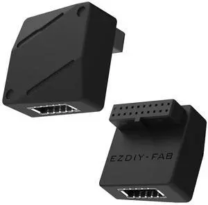 USB 3.2 Gen 1/USB 3.0 Front Panel Header 19-Pin to Type-E 90 Degree Adapter, Motherboard Internal Header Adapter Converter-Black-RVS USB 3.2 Gen 1/USB 3.0 Front Panel Header 19-Pin to Type-E 90 Degree Adapter, Motherboard Internal Header Adapter Converter-Black-RVS