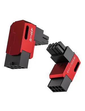 Shield Series 8-Pin PCIe GPU Power Adapter,90-Degree Angled Connector, Aluminum Design for Graphics Cards Standard Type,Red-2 Pack Shield Series 8-Pin PCIe GPU Power Adapter,90-Degree Angled Connector, Aluminum Design for Graphics Cards Standard Type,Red-2 Pack
