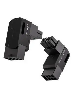 Shield Series 8-Pin PCIe GPU Power Adapter,90-Degree Angled Connector, Aluminum Design for Graphics Cards Standard Type,Black-2 Pack Shield Series 8-Pin PCIe GPU Power Adapter,90-Degree Angled Connector, Aluminum Design for Graphics Cards Standard Type,Black-2 Pack