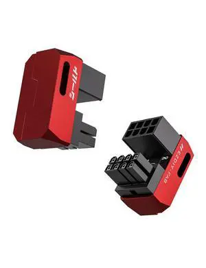 Shield Series 8-Pin PCIe GPU Power Adapter,180-Degree U-Turn Angled Connector, Aluminum Design for Graphics Cards Standard Type,Red-2 Pack Shield Series 8-Pin PCIe GPU Power Adapter,180-Degree U-Turn Angled Connector, Aluminum Design for Graphics Cards Standard Type,Red-2 Pack