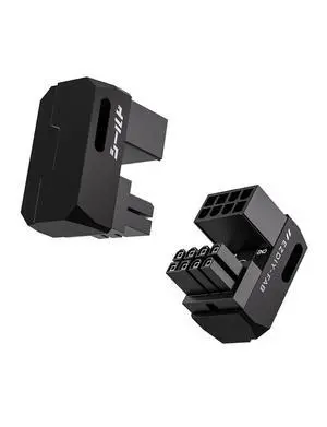 Shield Series 8-Pin PCIe GPU Power Adapter,180-Degree U-Turn Angled Connector, Aluminum Design for Graphics Cards Standard Type,Black-2 Pack Shield Series 8-Pin PCIe GPU Power Adapter,180-Degree U-Turn Angled Connector, Aluminum Design for Graphics Cards Standard Type,Black-2 Pack