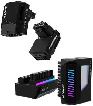 Shield ARGB 24-Pin180 Degree Angle Adapter Black with Shield 12VHPWR 12+4 GPU Power Adapter,Standard Type -Black Shield ARGB 24-Pin180 Degree Angle Adapter Black with Shield 12VHPWR 12+4 GPU Power Adapter,Standard Type -Black