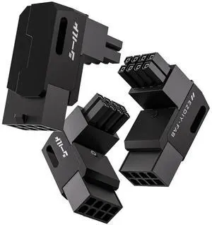 Shield Series 8-Pin PCIe GPU Power Adapter,90-Degree Angled Connector, Aluminum Design for Graphics Cards Reverse Type,Black-3 Pack Shield Series 8-Pin PCIe GPU Power Adapter,90-Degree Angled Connector, Aluminum Design for Graphics Cards Reverse Type,Black-3 Pack