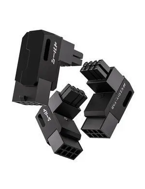 Shield Series 8-Pin PCIe GPU Power Adapter,90-Degree Angled Connector, Aluminum Design for Graphics Cards Standard Type,Black-3 Pack Shield Series 8-Pin PCIe GPU Power Adapter,90-Degree Angled Connector, Aluminum Design for Graphics Cards Standard Type,Black-3 Pack