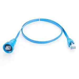 IP67 Waterproof RJ45 Cat5e Ethernet Flat Cable Outdoor Gigabit RJ45 Male to Male LAN Network Patch Cord Threaded Embedded Mount for Security Camera, Router, PoE Device(1M/3.28FT) IP67 Waterproof RJ45 Cat5e Ethernet Flat Cable Outdoor Gigabit RJ45 Male to Male LAN Network Patch Cord Threaded Embedded Mount for Security Camera, Router, PoE Device(1M/3.28FT)