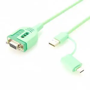 FTDI USB to RS232 DB9 Serial Adapter Cable With FT232RNL Chipset Dual USB-A & USB-C to D-Sub 9Pin RS232 COM Port Converter Cable for Modem, Scanner, POS, Windows, macOS, Linux (DB9 Female, 1M/3.28FT) FTDI USB to RS232 DB9 Serial Adapter Cable With FT232RNL Chipset Dual USB-A & USB-C to D-Sub 9Pin RS232 COM Port Converter Cable for Modem, Scanner, POS, Windows, macOS, Linux (DB9 Female, 1M/3.28FT)