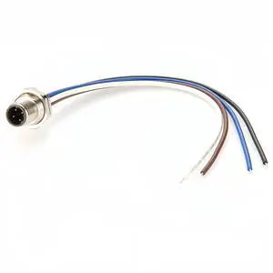 IP67 M12 D Code 4Pin Connector Receptacle Cable Front Panel Mount Straight Bulkhead Socket With Pre-Assembled Pigtail Electrical Cable for Profinet, EtherNet/IP, EtherCAT, Modbus TCP (Male, 20cm) IP67 M12 D Code 4Pin Connector Receptacle Cable Front Panel Mount Straight Bulkhead Socket With Pre-Assembled Pigtail Electrical Cable for Profinet, EtherNet/IP, EtherCAT, Modbus TCP (Male, 20cm)
