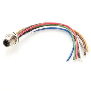 M12 A Code 8Pin Connector Cable IP67 Waterproof Front Panel Mount Straight Socket Electrical Cable Sensor Receptacle with Pre-Assembled Pigtail for Automation, Robotics, Control Systems (Male, 20cm) M12 A Code 8Pin Connector Cable IP67 Waterproof Front Panel Mount Straight Socket Electrical Cable Sensor Receptacle with Pre-Assembled Pigtail for Automation, Robotics, Control Systems (Male, 20cm)