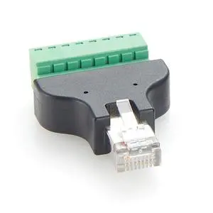 RJ45 Male to 8Pin Screw Terminal Block Adapter RJ45 8P8C Ethernet Terminal Breakout Connector Solderless Quick Release Converter Block Plug for Cat5 Cat6 Cable, CCTV Digital DVR Network (1PCS) RJ45 Male to 8Pin Screw Terminal Block Adapter RJ45 8P8C Ethernet Terminal Breakout Connector Solderless Quick Release Converter Block Plug for Cat5 Cat6 Cable, CCTV Digital DVR Network (1PCS)