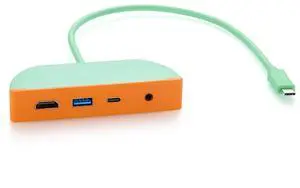 USB C Hub, 4-in-1 Multiport Adapter with 4K@60Hz HDMI, USB 3.2 Gen 2 10Gbps USB-A & USB-C Ports, 3.5mm Audio Headphone Microphone Jack, for Windows, macOS, Linux, Android (0.3M) USB C Hub, 4-in-1 Multiport Adapter with 4K@60Hz HDMI, USB 3.2 Gen 2 10Gbps USB-A & USB-C Ports, 3.5mm Audio Headphone Microphone Jack, for Windows, macOS, Linux, Android (0.3M)