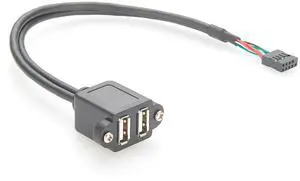 Screw Panel Mount Dual USB 2.0 A Female to Motherboard 9Pin Header Cable Front Panel IDC 9 Pin Motherboard Internal Cable for Computer, Tablet, Printer, Barcode Scanner, Car, Camera (1PCS, 0.3M) Screw Panel Mount Dual USB 2.0 A Female to Motherboard 9Pin Header Cable Front Panel IDC 9 Pin Motherboard Internal Cable for Computer, Tablet, Printer, Barcode Scanner, Car, Camera (1PCS, 0.3M)