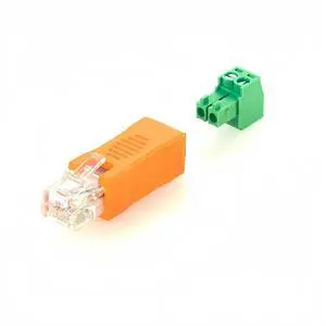 RJ12 6P6C Male to RS485 2 Pin Solderless Screw Terminal Block Adapter (5PCS) RJ12 6P6C Male to RS485 2 Pin Solderless Screw Terminal Block Adapter (5PCS)