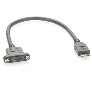 Micro USB 3.0 Male to Female Extension Cable Screw Panel Mount 5Gbps Micro USB 3.0 Type-B Data Cable for External Hard Drive, Embedded Systems, Control Enclosure (1PCS, 0.3M) Micro USB 3.0 Male to Female Extension Cable Screw Panel Mount 5Gbps Micro USB 3.0 Type-B Data Cable for External Hard Drive, Embedded Systems, Control Enclosure (1PCS, 0.3M)