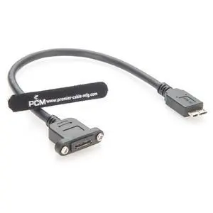 Micro USB 3.0 Male to Female Extension Cable Screw Panel Mount 5Gbps Micro USB 3.0 Type-B Data Cable for External Hard Drive, Embedded Systems, Control Enclosure (2PCS, 0.3M) Micro USB 3.0 Male to Female Extension Cable Screw Panel Mount 5Gbps Micro USB 3.0 Type-B Data Cable for External Hard Drive, Embedded Systems, Control Enclosure (2PCS, 0.3M)