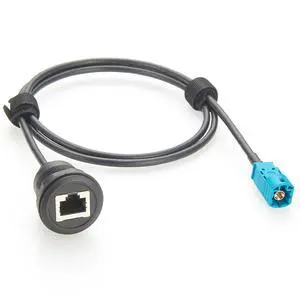 HSD Z Code Male to RJ45 Flush Panel Mount Cable 1Gbps Shielded Cat5e Ethernet Network LAN LVDS Video Cable for Automotive Camera, Car Infotainment, ADAS(1M/3.28FT) HSD Z Code Male to RJ45 Flush Panel Mount Cable 1Gbps Shielded Cat5e Ethernet Network LAN LVDS Video Cable for Automotive Camera, Car Infotainment, ADAS(1M/3.28FT)