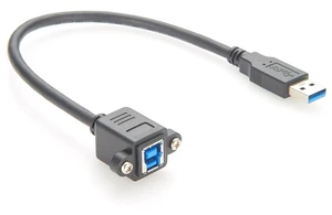 Screw Panel Mount USB 3.0 A Male to Type-B Female Extension Cable 5Gbps USB A to USB B Printer Cable for Scanner, Industrial Camera, Control Panel (2PCS, 0.3M) Screw Panel Mount USB 3.0 A Male to Type-B Female Extension Cable 5Gbps USB A to USB B Printer Cable for Scanner, Industrial Camera, Control Panel (2PCS, 0.3M)