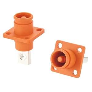 Battery Energy Storage Connector 100A-120A 16mm²-25mm² IP67 Waterproof Chassis Flange Panel Mount Socket Busbar Electrical Terminal Block,1PC (Orange, 100A-120A) Battery Energy Storage Connector 100A-120A 16mm²-25mm² IP67 Waterproof Chassis Flange Panel Mount Socket Busbar Electrical Terminal Block,1PC (Orange, 100A-120A)