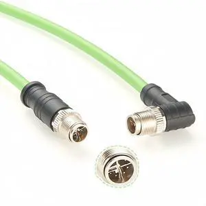M12 8 Pin X Code Male to Male Ethernet Cable Cat6A 10Gbps High Flex Waterproof Shielded Industrial Camera GigE Vision Cable for Cognex, Automation, Profinet, Ethernet Switch (Right Angle, 5M/16.4FT) M12 8 Pin X Code Male to Male Ethernet Cable Cat6A 10Gbps High Flex Waterproof Shielded Industrial Camera GigE Vision Cable for Cognex, Automation, Profinet, Ethernet Switch (Right Angle, 5M/16.4FT)