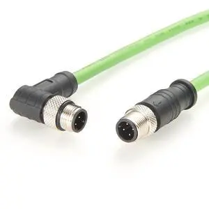 Profinet M12 D Code 4 Pin Male to Male Cat5 Ethernet Cable IP67 Shielded High Flex Industrial Switch Cable for Machine Vision, Camera, PLC, IO-Link, Robot (Right Angle, 5M/16.4FT) Profinet M12 D Code 4 Pin Male to Male Cat5 Ethernet Cable IP67 Shielded High Flex Industrial Switch Cable for Machine Vision, Camera, PLC, IO-Link, Robot (Right Angle, 5M/16.4FT)