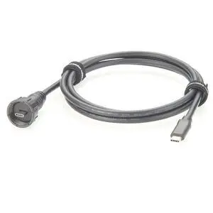 IP67 Waterproof USB 3.1 Type C Male to Male Extension Cable 10Gbps USB 3.1 Gen2 C Threaded Fixed Recessed Cable for Data Transfer & Charging, Control Panels, Embedded PC(1.5M/4.92FT) IP67 Waterproof USB 3.1 Type C Male to Male Extension Cable 10Gbps USB 3.1 Gen2 C Threaded Fixed Recessed Cable for Data Transfer & Charging, Control Panels, Embedded PC(1.5M/4.92FT)