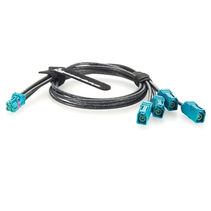 Quad TE Mate-AX Mini Fakra Z Code Female to Fakra Female Automotive Splitter Cable 2298721-9 to 2-2326910-0 FPD-Link GMSL2 Camera Cable for NVIDIA Drive AGX Thor, ADAS, Telematics (2M/6.6FT) Quad TE Mate-AX Mini Fakra Z Code Female to Fakra Female Automotive Splitter Cable 2298721-9 to 2-2326910-0 FPD-Link GMSL2 Camera Cable for NVIDIA Drive AGX Thor, ADAS, Telematics (2M/6.6FT)