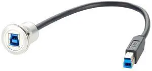 Single Port USB Type B 3.0 Flush Mount Printer Cable Aluminium Superspeed USB B 3.0 Male to Female Round Dash Mount Extension Cord for Dashboard Sync Printing and Data Transferring(0.3M/1FT) (USB 3.0) Single Port USB Type B 3.0 Flush Mount Printer Cable Aluminium Superspeed USB B 3.0 Male to Female Round Dash Mount Extension Cord for Dashboard Sync Printing and Data Transferring(0.3M/1FT) (USB 3.0)