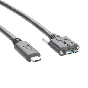 Screw Locking Panel Mount USB C to Micro USB 3.0 Cable USB3.1 Gen2.2 Type C to Micro B Cord for Machine Vision Industrial Camera Hard Disk Image Transmission (4.8M/16FT) Screw Locking Panel Mount USB C to Micro USB 3.0 Cable USB3.1 Gen2.2 Type C to Micro B Cord for Machine Vision Industrial Camera Hard Disk Image Transmission (4.8M/16FT)