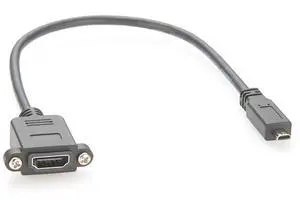 Screw Panel Mount HDMI 1.4 Female to Micro HDMI Male Extension Cable 4K@30Hz HDMI Type D Cable for Camera, TV, Monitor, Projector (2PCS, 0.3M) Screw Panel Mount HDMI 1.4 Female to Micro HDMI Male Extension Cable 4K@30Hz HDMI Type D Cable for Camera, TV, Monitor, Projector (2PCS, 0.3M)