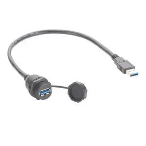 IP67 USB 3.0 A Connection Extension Cable Type A Male to Female Flush Panel Mount Bulkhead 5Gbps Data Transfer Compatible IFM E70453 for Control Cabinet HMI Automation Systems (1.5M/4.92FT) IP67 USB 3.0 A Connection Extension Cable Type A Male to Female Flush Panel Mount Bulkhead 5Gbps Data Transfer Compatible IFM E70453 for Control Cabinet HMI Automation Systems (1.5M/4.92FT)
