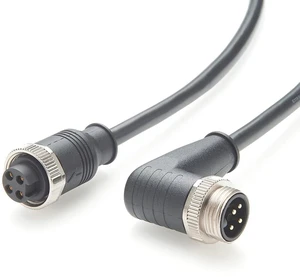 Mini-Change 7/8"-16UN 4 Pin Male to Female Extension Cable IP67 Waterproof Minifast 7/8" Circular Power Connector for DeviceNet, Profibus, CANopen, Fieldbus, Sensor, Actuator (Right Angle, 5M/16.4FT) Mini-Change 7/8"-16UN 4 Pin Male to Female Extension Cable IP67 Waterproof Minifast 7/8" Circular Power Connector for DeviceNet, Profibus, CANopen, Fieldbus, Sensor, Actuator (Right Angle, 5M/16.4FT)