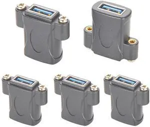 Screw Panel Mount USB 3.0 Coupler 5Gbps USB Type A Female to Female Bulkhead Feedthrough Solderless Connector USB Chassis Extender Socket for Scanner Printer Laptop Hard Drive (5PCS) Screw Panel Mount USB 3.0 Coupler 5Gbps USB Type A Female to Female Bulkhead Feedthrough Solderless Connector USB Chassis Extender Socket for Scanner Printer Laptop Hard Drive (5PCS)