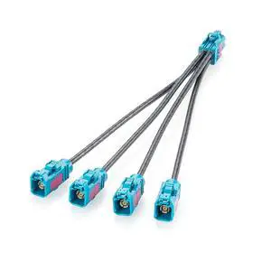 Rosenberger Quad HFM Mini FAKRA Z Code Female to FAKRA Female Four Ports Automotive RF Coaxial Cable 4-in-1 AMK12D-1M4Z5-Z to 59Z113-000-Z for ADAS Cameras, GMSL, FPD-Link III (0.15M/0.5FT) Rosenberger Quad HFM Mini FAKRA Z Code Female to FAKRA Female Four Ports Automotive RF Coaxial Cable 4-in-1 AMK12D-1M4Z5-Z to 59Z113-000-Z for ADAS Cameras, GMSL, FPD-Link III (0.15M/0.5FT)