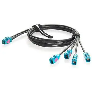 Rosenberger Quad HFM Mini FAKRA Z Code Female to Fakra Female Four Ports Automotive RF Coaxial Cable 4-in-1 AMK12D-1M4Z5-Z to 59Z113-000-Z GMSL FPD-Link Camera Vehicle LVDS Data Cable (0.5M/1.64FT) Rosenberger Quad HFM Mini FAKRA Z Code Female to Fakra Female Four Ports Automotive RF Coaxial Cable 4-in-1 AMK12D-1M4Z5-Z to 59Z113-000-Z GMSL FPD-Link Camera Vehicle LVDS Data Cable (0.5M/1.64FT)
