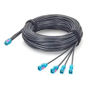 Rosenberger Quad HFM Mini FAKRA Z Code Female to FAKRA Female Four Ports Automotive RF Coaxial Cable 4-in-1 AMK12D-1M4Z5-Z to 59Z113-000-Z for ADAS Cameras, GMSL, FPD-Link III (10M/32.8FT) Rosenberger Quad HFM Mini FAKRA Z Code Female to FAKRA Female Four Ports Automotive RF Coaxial Cable 4-in-1 AMK12D-1M4Z5-Z to 59Z113-000-Z for ADAS Cameras, GMSL, FPD-Link III (10M/32.8FT)