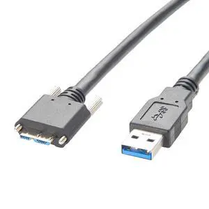 Screw Lock USB 3.0 A Male to Micro USB Male Panel Mount Cable USB 3.0 Micro B Camera Link Cable Charging & Data for Industrial Camera Hard Driver (Single-Head Screw, 4.8M/16FT) Screw Lock USB 3.0 A Male to Micro USB Male Panel Mount Cable USB 3.0 Micro B Camera Link Cable Charging & Data for Industrial Camera Hard Driver (Single-Head Screw, 4.8M/16FT)