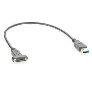 Screw Panel Mount USB 3.1 C to USB A 3.0 Extension Cable 5Gbps USB 3.0 Male to USB 3.1 Gen 2 Type C Male Charging & Data Cable for SSD, Laptop, Printer, Industrial Automation, Embedded (1PCS, 0.3M) Screw Panel Mount USB 3.1 C to USB A 3.0 Extension Cable 5Gbps USB 3.0 Male to USB 3.1 Gen 2 Type C Male Charging & Data Cable for SSD, Laptop, Printer, Industrial Automation, Embedded (1PCS, 0.3M)