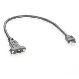 Screw Panel Mount USB 3.1 C Female to Type E Male Extension Cable 10Gbps Motherboard Header Type E 20Pin to USB 3.1 Gen 2 C Cable for PC Front Panel, Control Cabinet (1PCS, 0.3M) Screw Panel Mount USB 3.1 C Female to Type E Male Extension Cable 10Gbps Motherboard Header Type E 20Pin to USB 3.1 Gen 2 C Cable for PC Front Panel, Control Cabinet (1PCS, 0.3M)