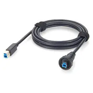 IP67 Waterproof USB 3.0 Type-B Male to Male Cable 5Gbps High Speed Industrial USB B Data Cable with Threaded Locking Recessed Connector for PLC, CNC Machine, Printer (2M/6.6FT) IP67 Waterproof USB 3.0 Type-B Male to Male Cable 5Gbps High Speed Industrial USB B Data Cable with Threaded Locking Recessed Connector for PLC, CNC Machine, Printer (2M/6.6FT)