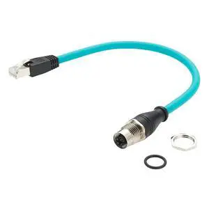 M12 X Code 8Pin to RJ45 Bulkhead Panel Mount Cable M12 Female to RJ45 CAT6A Industrial Ethernet Cable Shielded High Flex for GigE Vision Camera, Machine Vision, PoE Sensor, PLC, Robotics (0.3M/1FT) M12 X Code 8Pin to RJ45 Bulkhead Panel Mount Cable M12 Female to RJ45 CAT6A Industrial Ethernet Cable Shielded High Flex for GigE Vision Camera, Machine Vision, PoE Sensor, PLC, Robotics (0.3M/1FT)