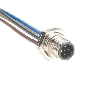 M12 B Code 5Pin Male Front Panel Mount Cable IP67 M12 Power Connector with Pre-Assembled Wires Bulkhead Chassis Electrical Cable Sensor Receptacle for NMEA2000 CAN Bus(0.2M/0.66FT) (Male) M12 B Code 5Pin Male Front Panel Mount Cable IP67 M12 Power Connector with Pre-Assembled Wires Bulkhead Chassis Electrical Cable Sensor Receptacle for NMEA2000 CAN Bus(0.2M/0.66FT) (Male)