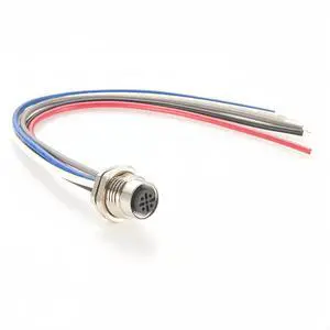 M12 A Code 5Pin Connector Receptacle Cable IP67 Waterproof Front Panel Mount Industrial Circular Connector with Pre-Assembled Pigtail Wires for NMEA2000, Can Bus, CANOpen, DeviceNet (Female, 20cm) M12 A Code 5Pin Connector Receptacle Cable IP67 Waterproof Front Panel Mount Industrial Circular Connector with Pre-Assembled Pigtail Wires for NMEA2000, Can Bus, CANOpen, DeviceNet (Female, 20cm)