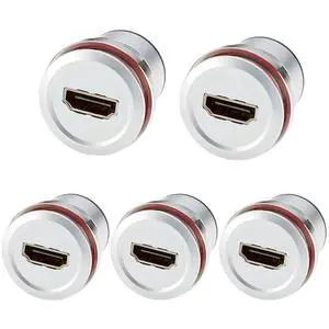 HDMI 1.4 Flush Panel Mount Adapter 4K@30Hz Female to Female Straight Pass Through Extender Socket Threaded Connector for TV Laptop PC Monitor Projector DVD (5PCS) HDMI 1.4 Flush Panel Mount Adapter 4K@30Hz Female to Female Straight Pass Through Extender Socket Threaded Connector for TV Laptop PC Monitor Projector DVD (5PCS)