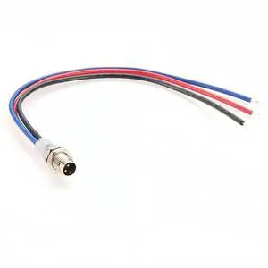 IP67 M8 A Code 3Pin Male Front Panel Mount Receptacle Cable M8 Sensor Bulkhead Connector with Pre-Assembled Pigtail Wires for Automation, Control Systems, Robotics(20cm) IP67 M8 A Code 3Pin Male Front Panel Mount Receptacle Cable M8 Sensor Bulkhead Connector with Pre-Assembled Pigtail Wires for Automation, Control Systems, Robotics(20cm)